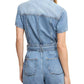 Good American - Fit For Success Lite Linen Denim Shorts Romper