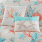 7 Piece Cotton Sateen Comforter Set Coral King