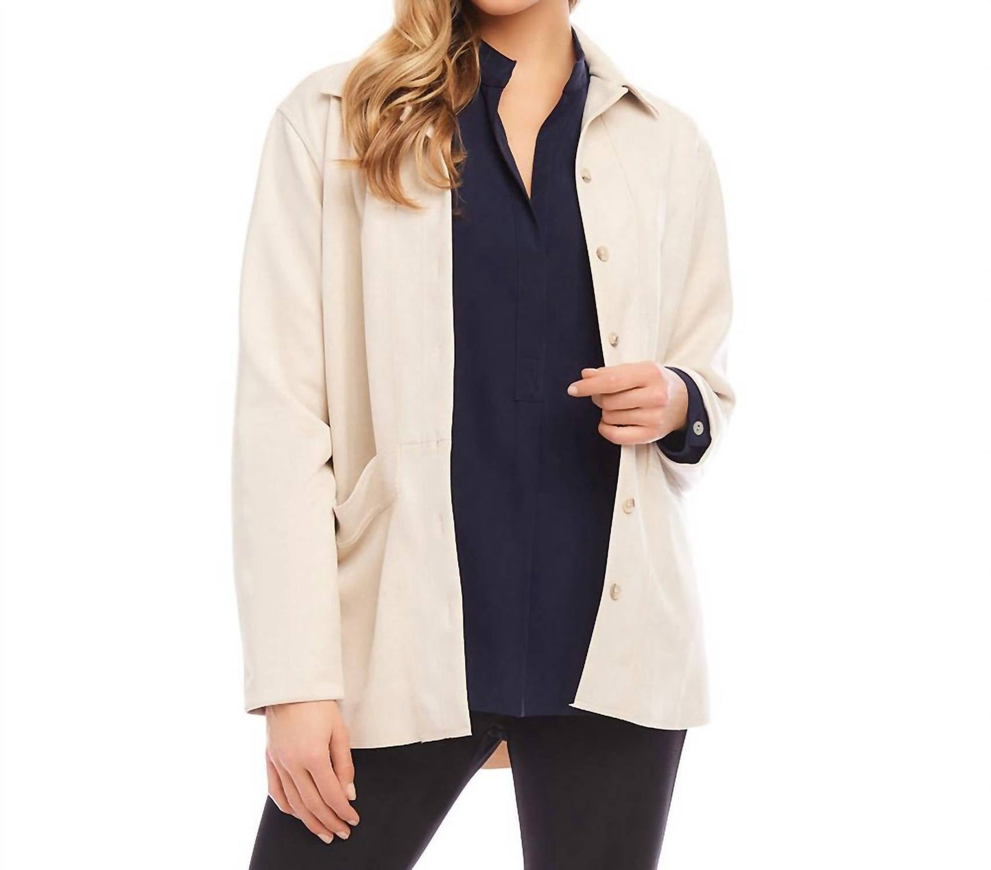 Karen Kane - Faux Suede Shirt Jacket