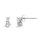 14K White Gold 1/4 Cttw Double Diamond Drop and Dangle Stud Earrings (H-I Color, SI1-SI2 Clarity)