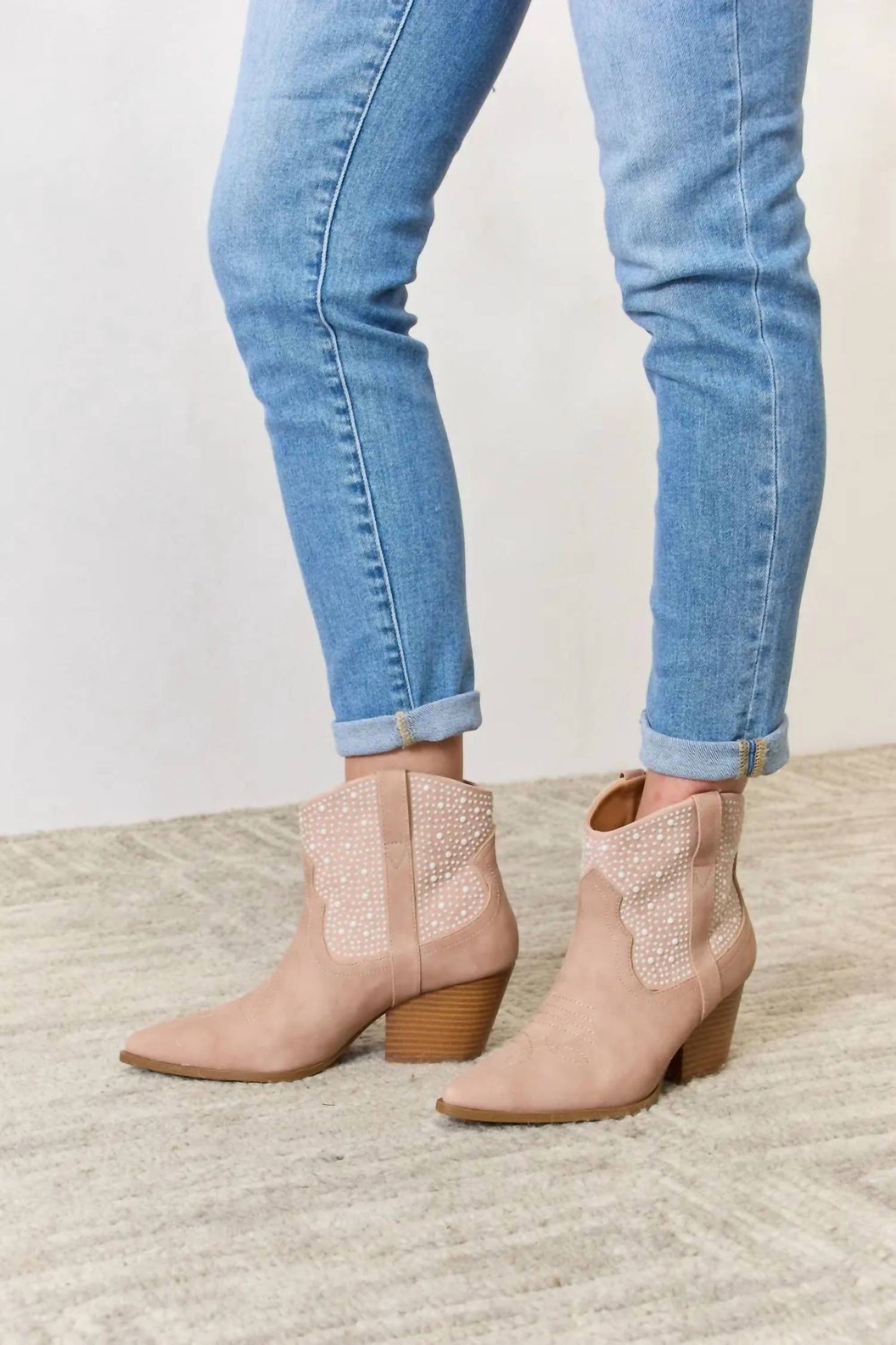 Trendsi - Women's East Lion Corp Rhinestone Ankle Cowgirl Booties