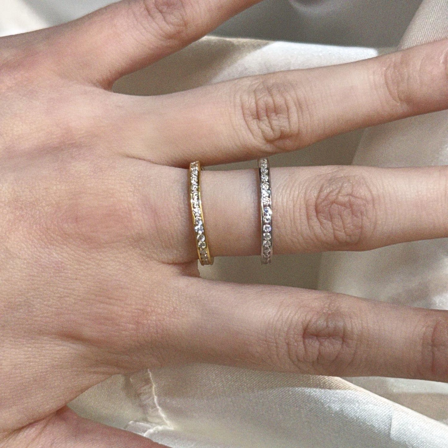 Allyanna Gifts - Women's Moissanite Pave 1.6 CT Eternity Band