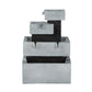 Decorative 4 Tier Block Fountain With Light for Indoor and Outdoor - Black / Gray