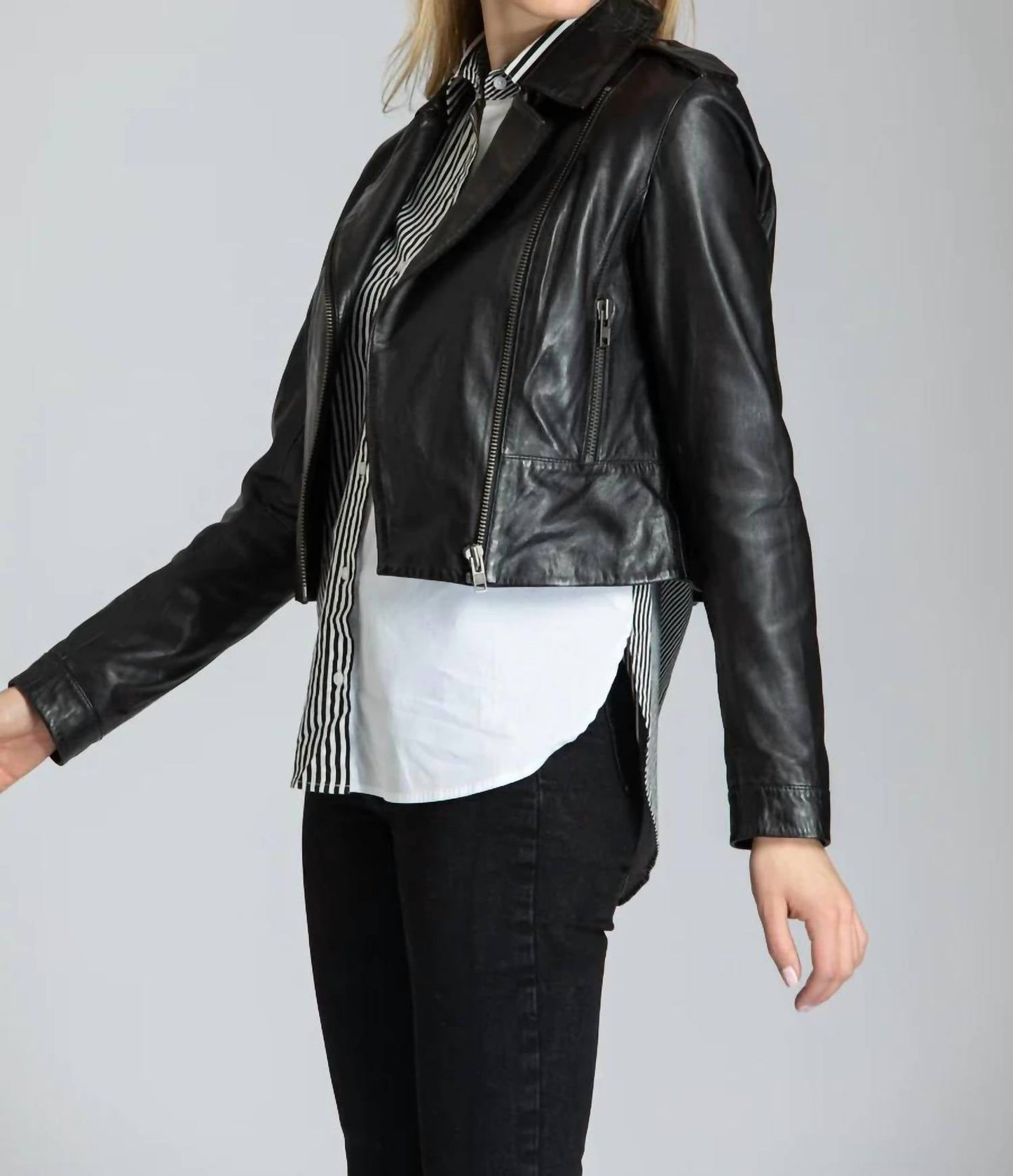 11 Uptown - Crop Leather Jacket