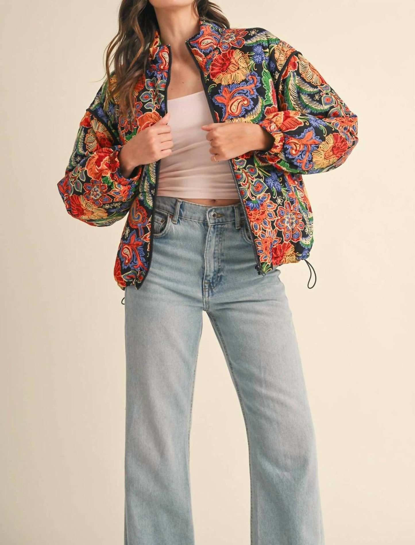 &Merci - Floral Puff Bomber Jacket