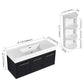 Modern Wall Mounted Bathroom Vanity with Resin Sink and Storage Rack