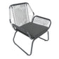 Set of 2 Woven Rattan Outdoor Club Chairs with Cushions