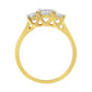 10K Yellow Gold Princess-Cut Diamond Three Stone Band Ring (1 Cttw, J-K Color, I1-I2 Clarity) - Size 6