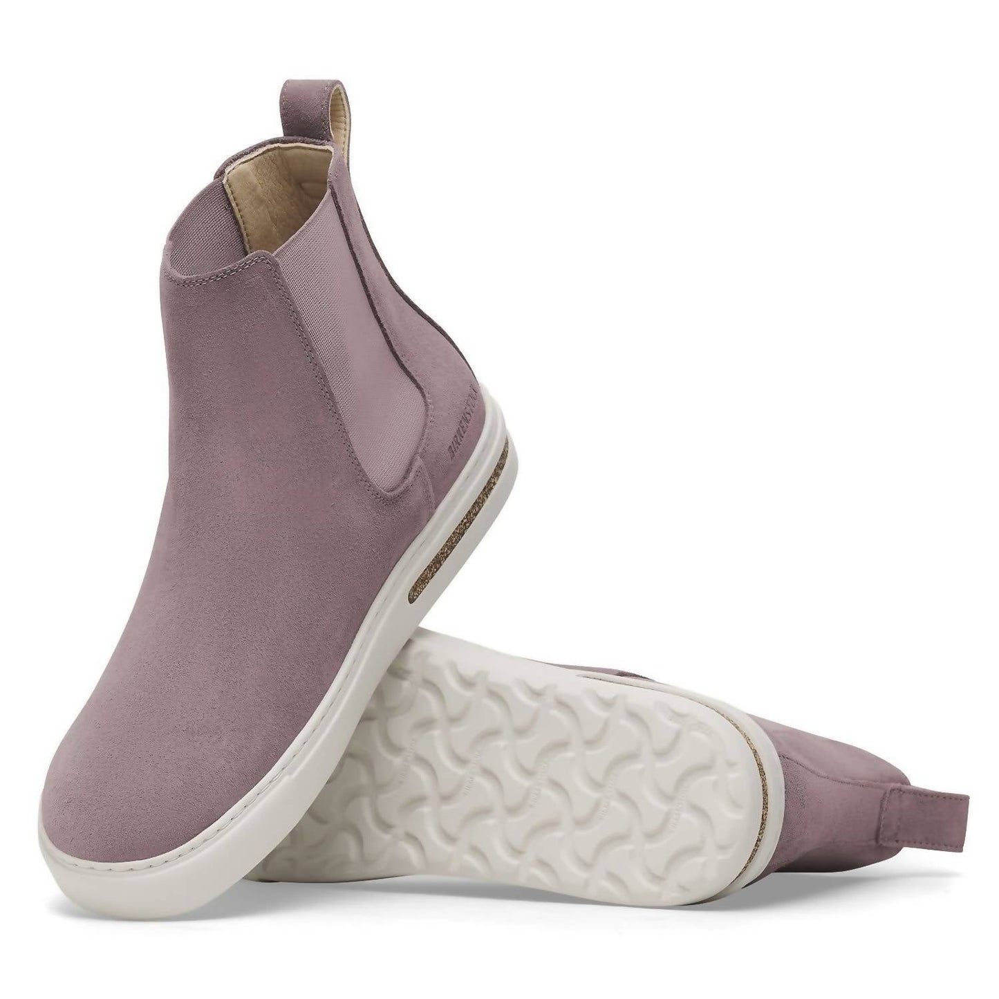 Birkenstock - महिलाओं के लिए बेंड चेल्सी साबर लेदर बूट्स