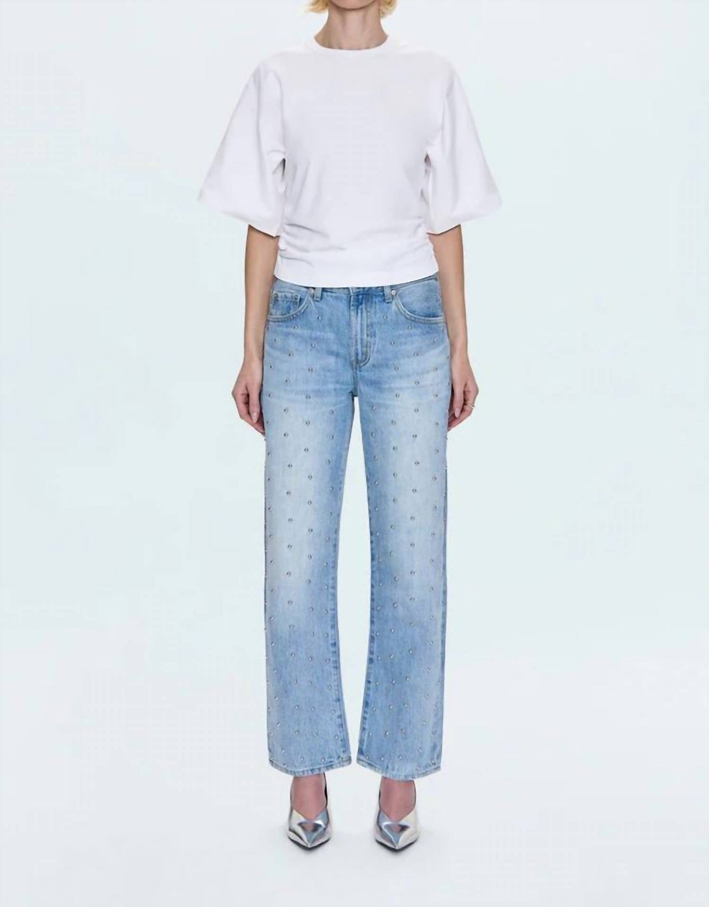 Pistola - Lexi Mid Rise Bowed Straight Jeans