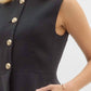Entro - Sleeveless Button-front Peplum Suit