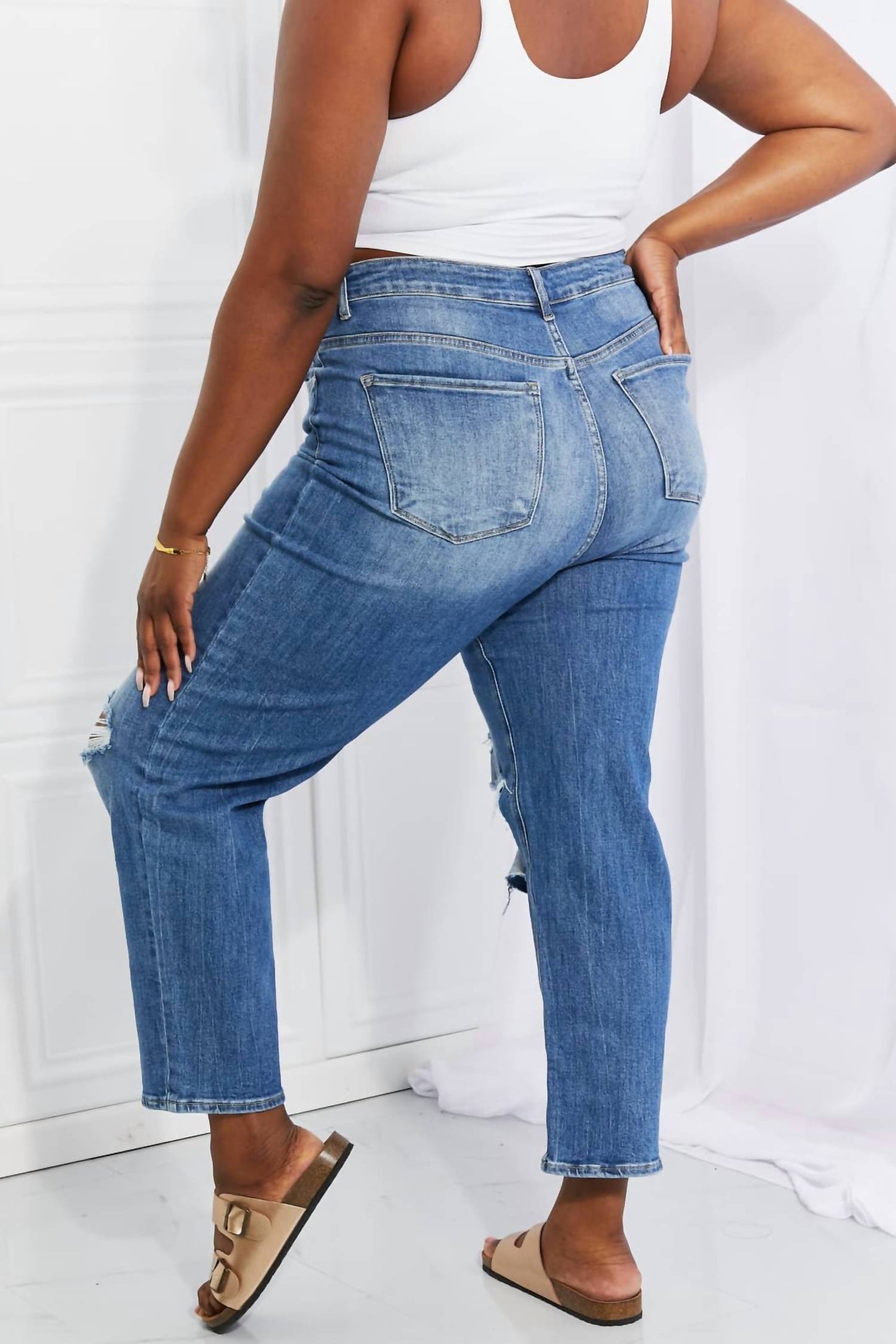 Risen - Women's Full Size Emily High Rise Relaxed Jeans