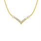 10K Yellow and White Gold 1/2 Cttw Princess Cut Diamond Channel-Set â€œVâ€ Shape 18" Franco Chain Necklace (H-I Color, SI2-I1 Clarity)