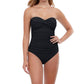 Profile By Gottex - Shirred Front Bandeau Strapless One Piece Swimsuit