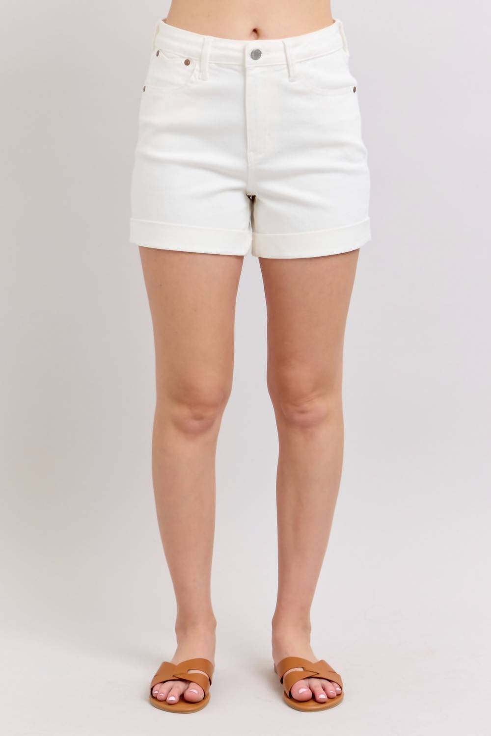 Judy Blue - Women's High Rise Double Roll Cuffed Shorts