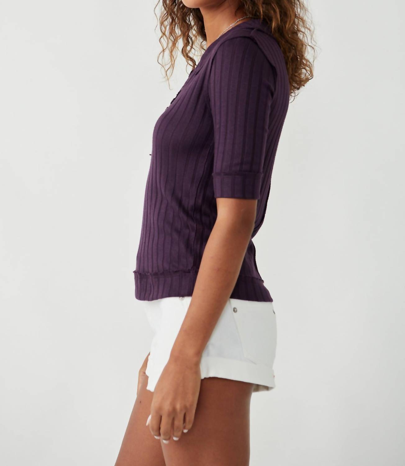 Free People - Krystal Polo Collared Short Sleeve Top