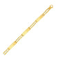 14k Two-Tone Gold Fancy Bar Style Men's Bracelet with Curved Connectors