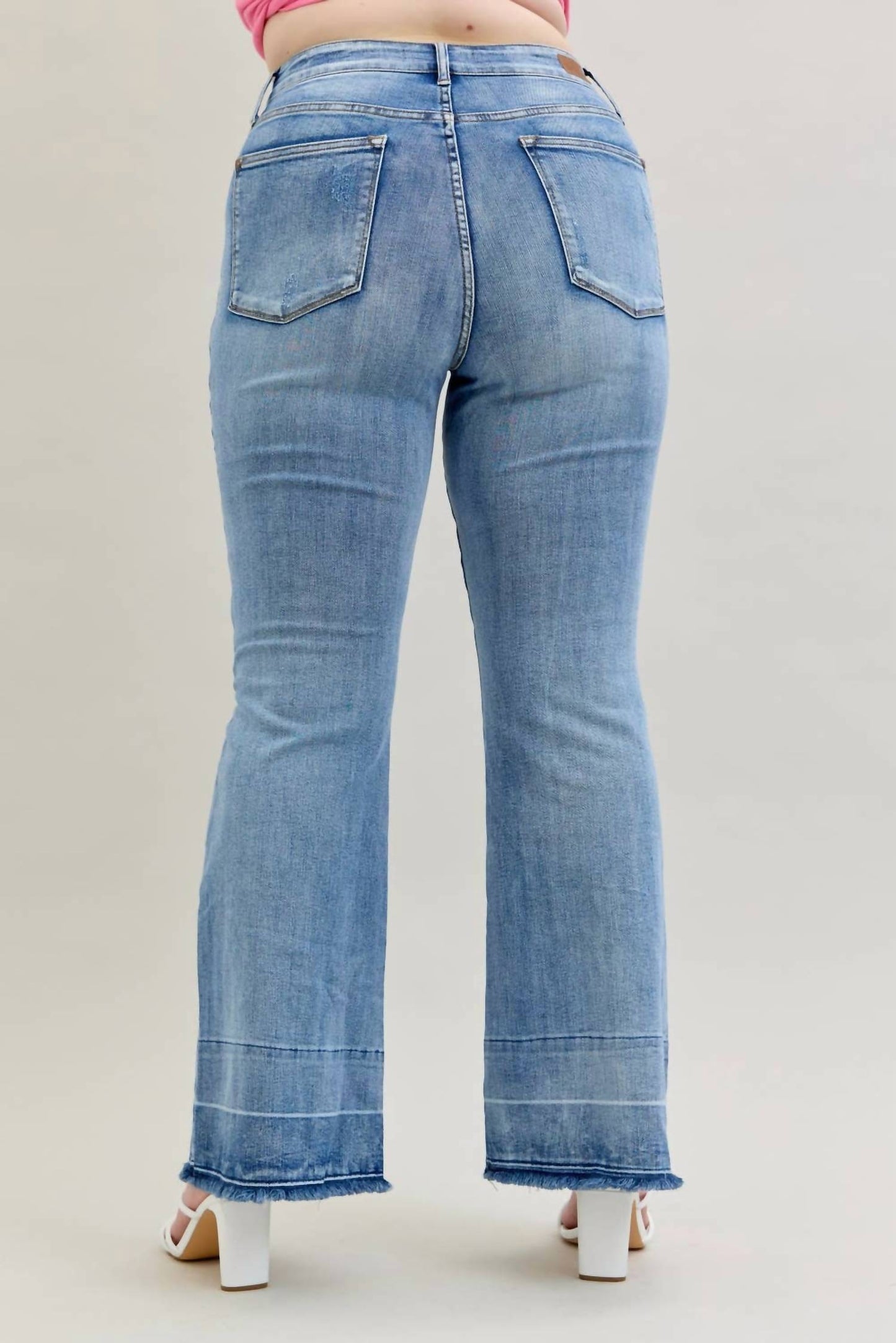Judy Blue - High Waist Tummy Control Release Hem Flare Stretchy Jeans - Plus