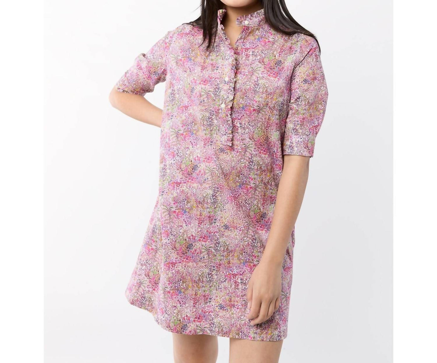 Ann Mashburn - Elbow Sleeve Frill Dress