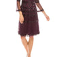 Aidan Mattox - Embellished Three-quarter Sleeve Evening Dress