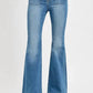 Risen - Full Size Front Patch Pocket Flare Jeans Plus Size