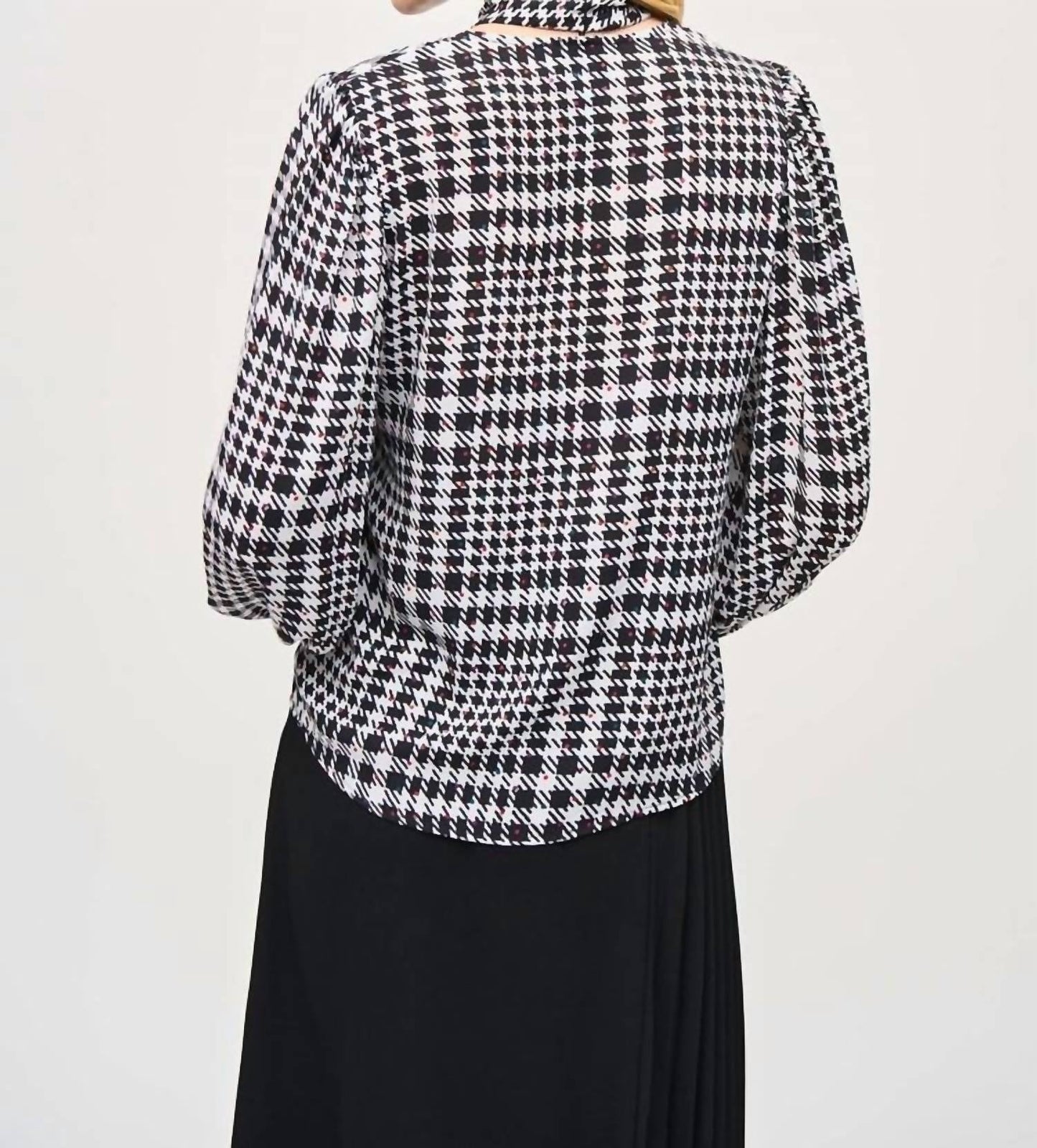Joseph Ribkoff - Georgette Plaid Puff Sleeve Top
