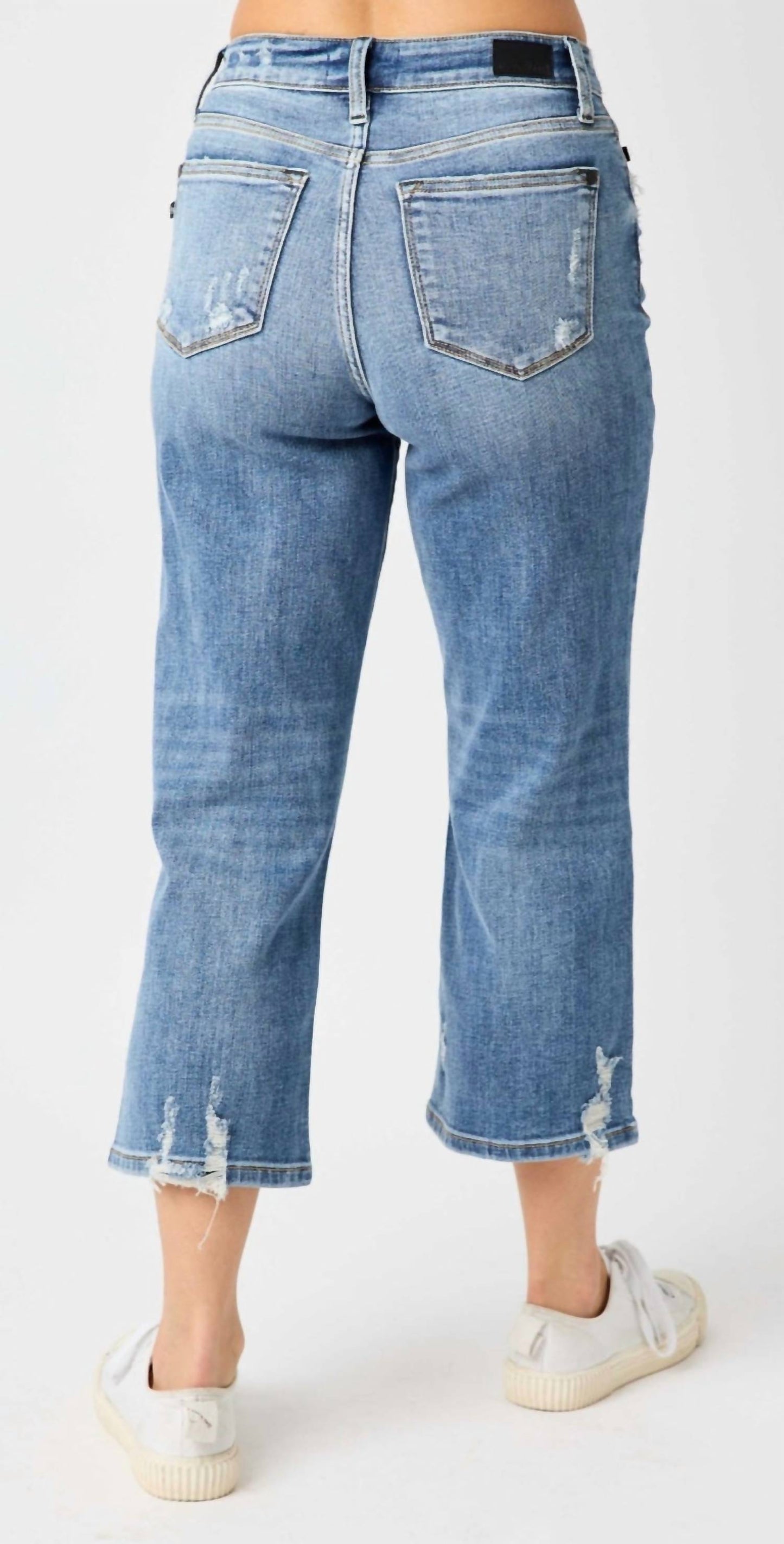 Judy Blue - High Waist Button Fly Cropped Jeans