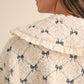 Mable - Bow Embroidered Quilted Sherpa Jacket