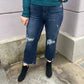 Judy Blue - High Waist Knee Destroy Crop Wide Leg Jeans