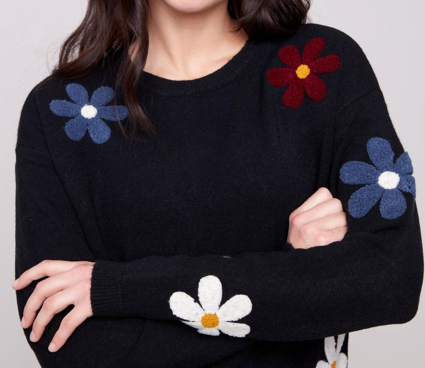 Charlie B - Bouclé Floral Super Plush Sweater