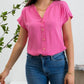 Blu Pepper - Short Roll Sleeve Button Down Shirt