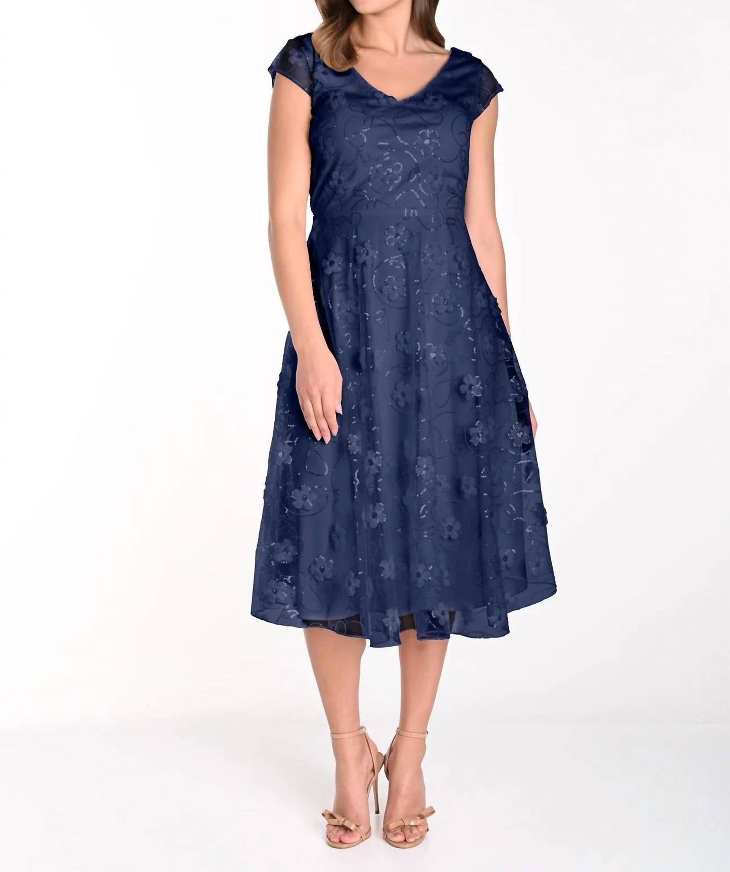 फ्रैंक लाइमन - सेक्विन नेवी कॉकटेल ड्रेस