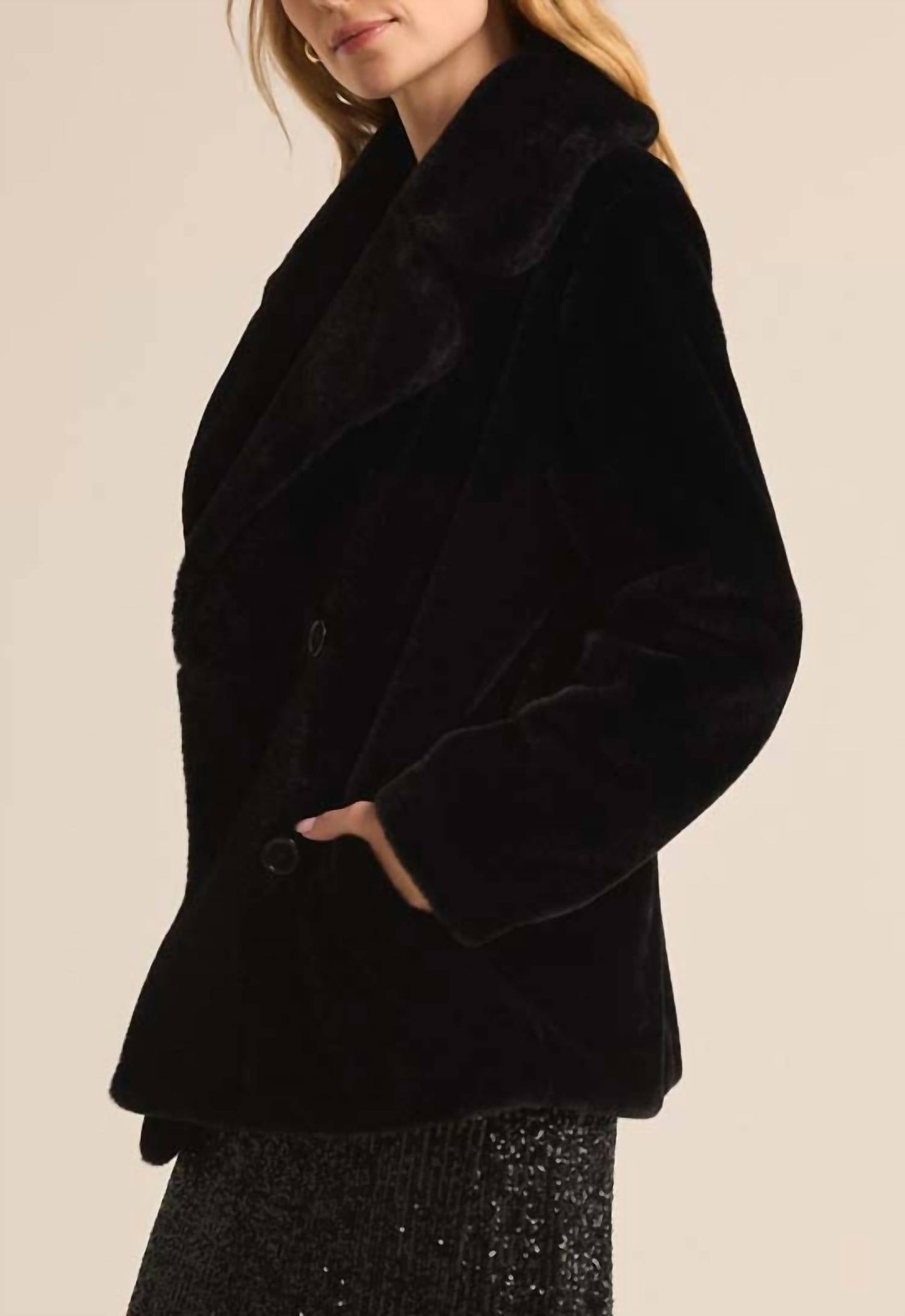 Z Supply - Gem Double Breasted Fur Coat