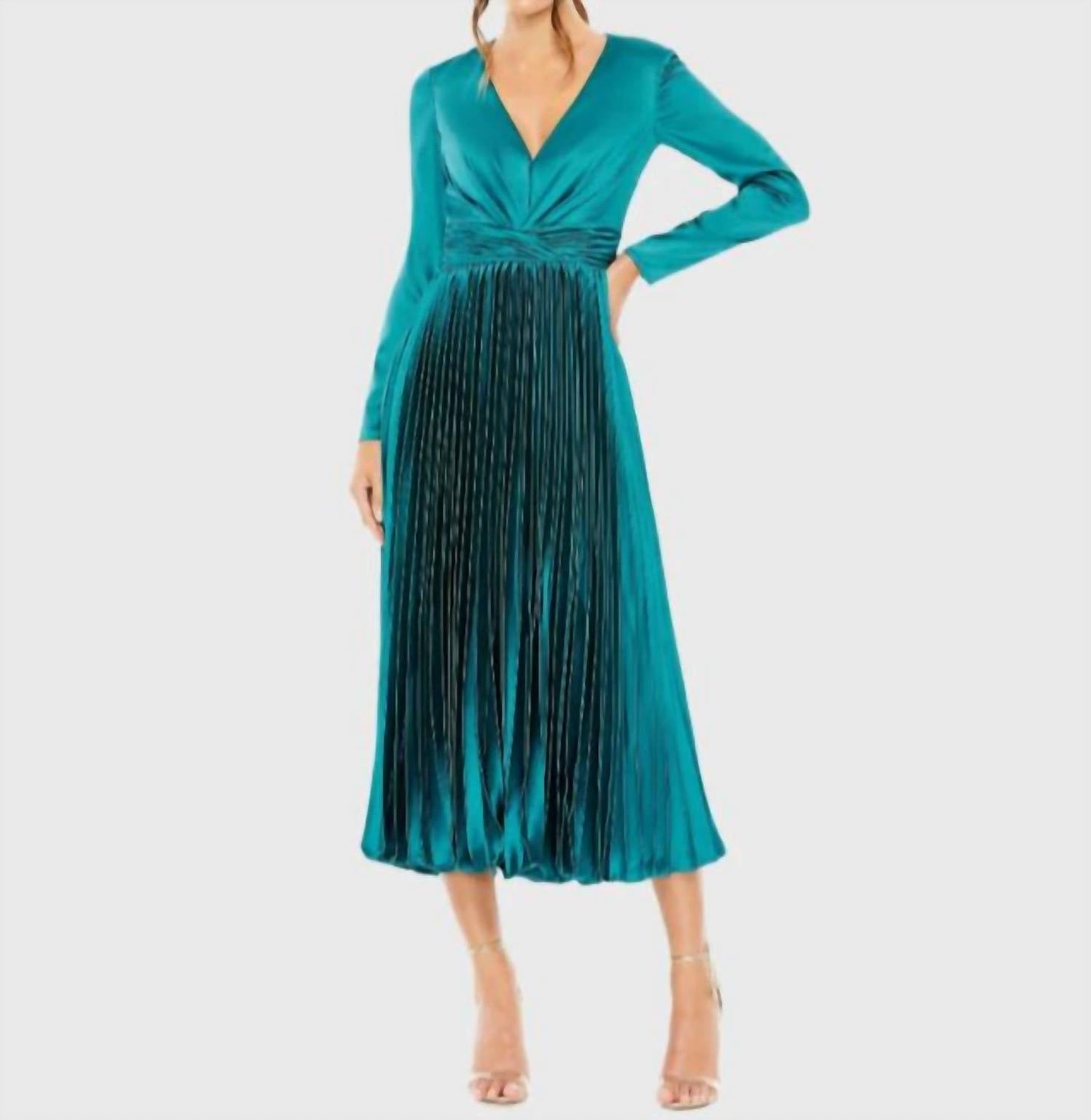 Mac Duggal - Long Sleeve Midi Dress