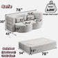 Convertible Foam-Filled Sleeper Sofa Bed with 2 Pillows