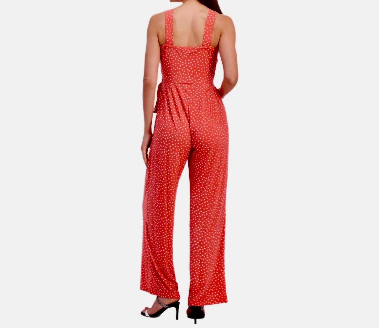 41 Hawthorn - Polka Dot Wide Leg V-neck Jumpsuit