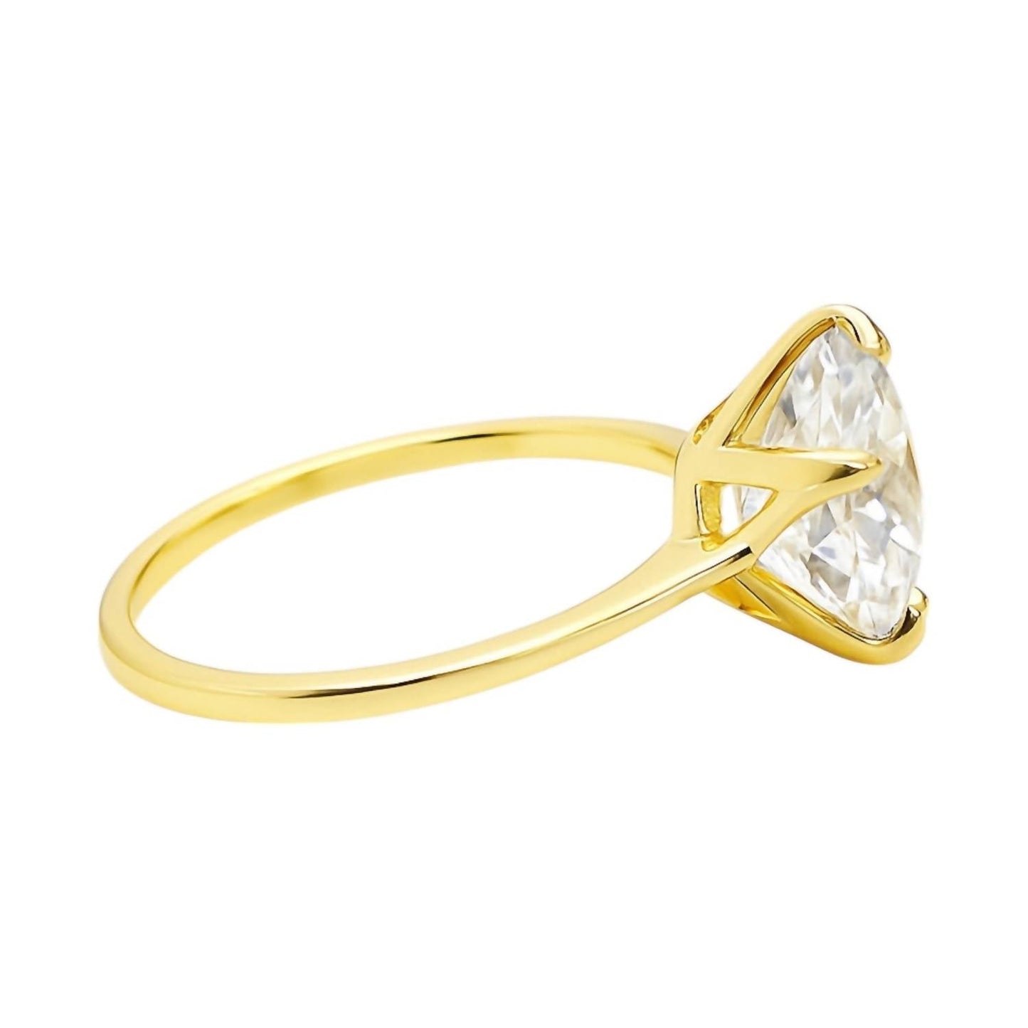 Allyanna Gifts - Women's Round Solitaire Moissanite Ring