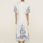 Alemais - Hazel Embroidered Midi Dress