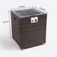 24" Propane Gas Fire Pit Table with Tile Tabletop and Wicker Base