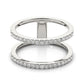 14k White Gold Dual Band Design Ring with Diamonds (1/3 cttw)
