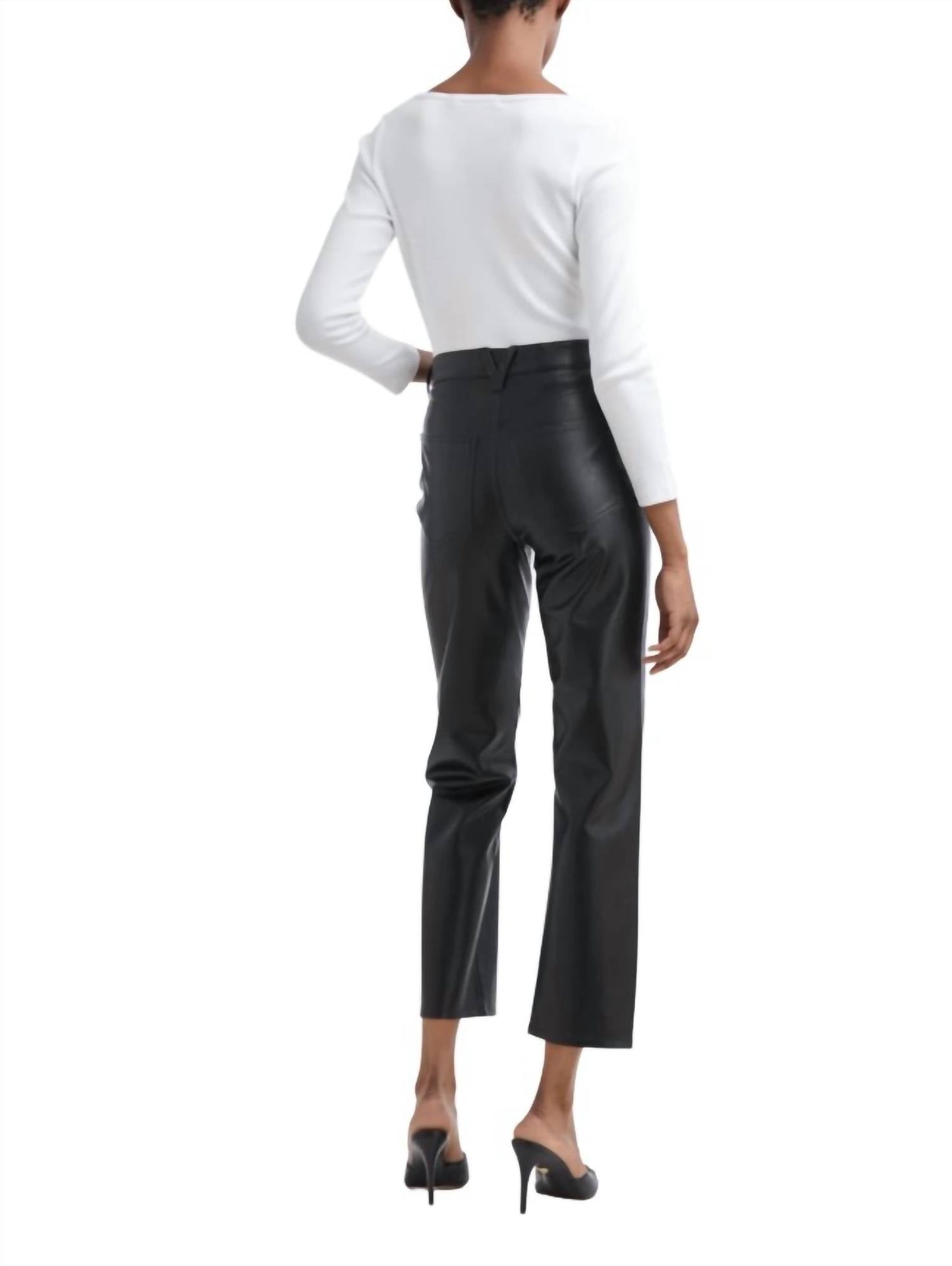 Veronica Beard - JOEY VEGAN LEATHER STRAIGHT LEG PANTS