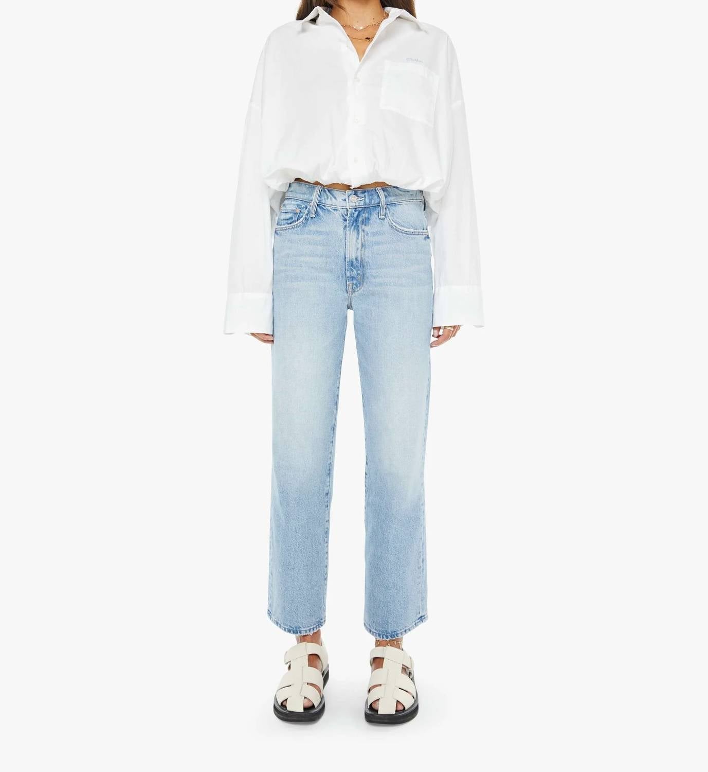Mother - Rambler Zip Flood Straight Leg Jeans