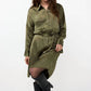 Esqualo - Crushed satin midi dress
