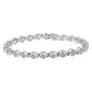 Sterling Silver Diamond Cluster Link Bracelet (1 cttw, I-J Color, I2-I3 Clarity)