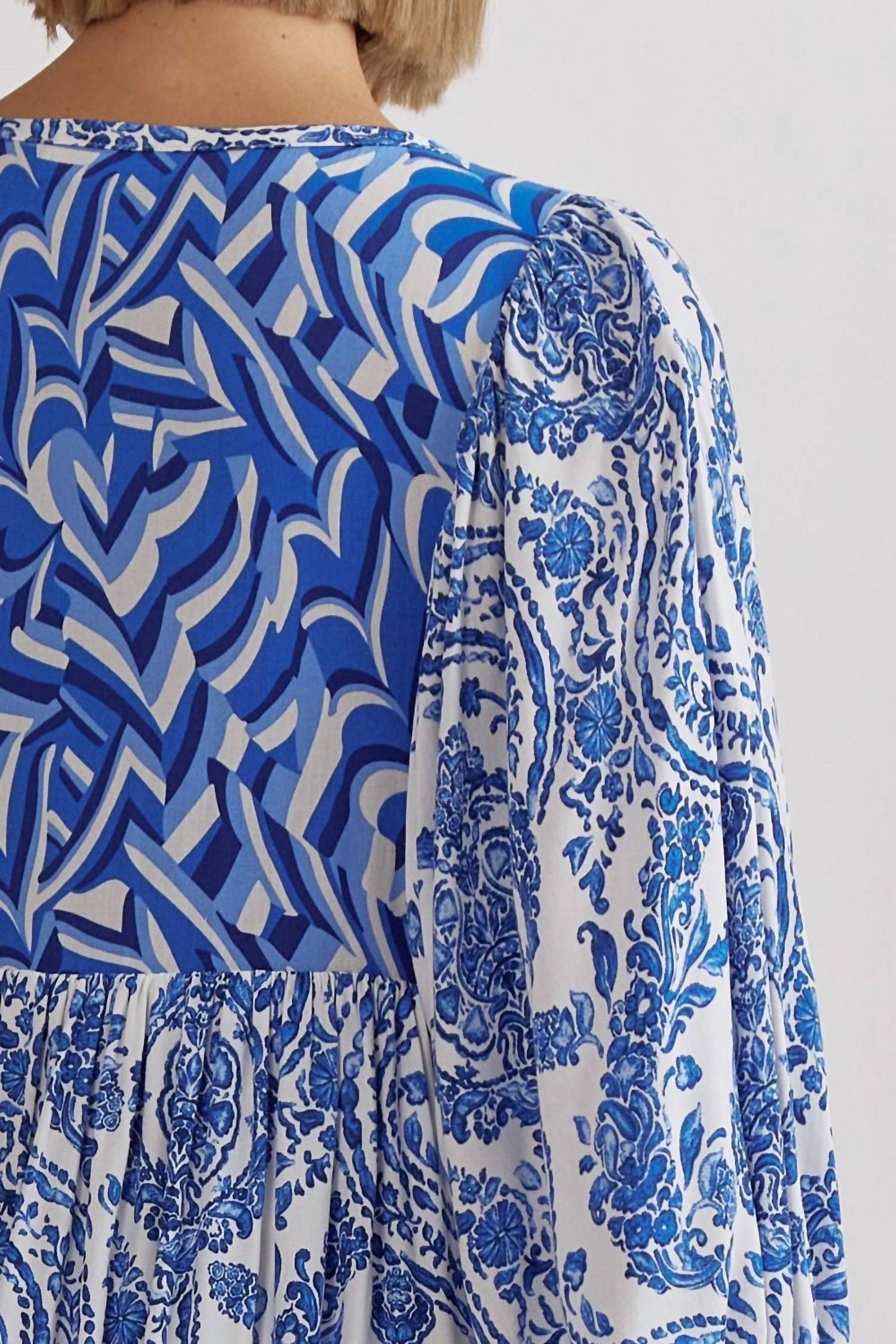 Entro - Regal Bliss Paisley Mixed Print Baby Doll Dress