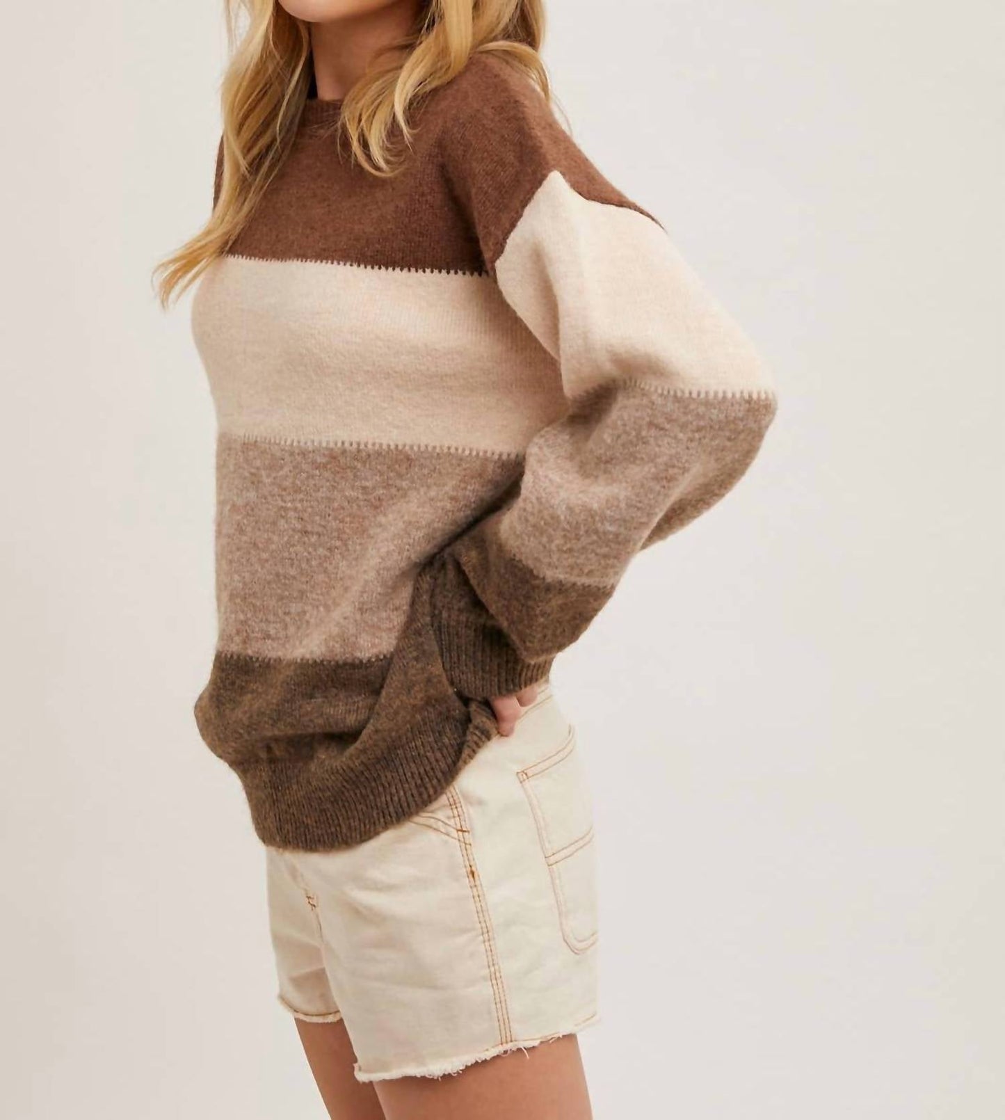 Bluivy - Women's Color Block Knit Sweater