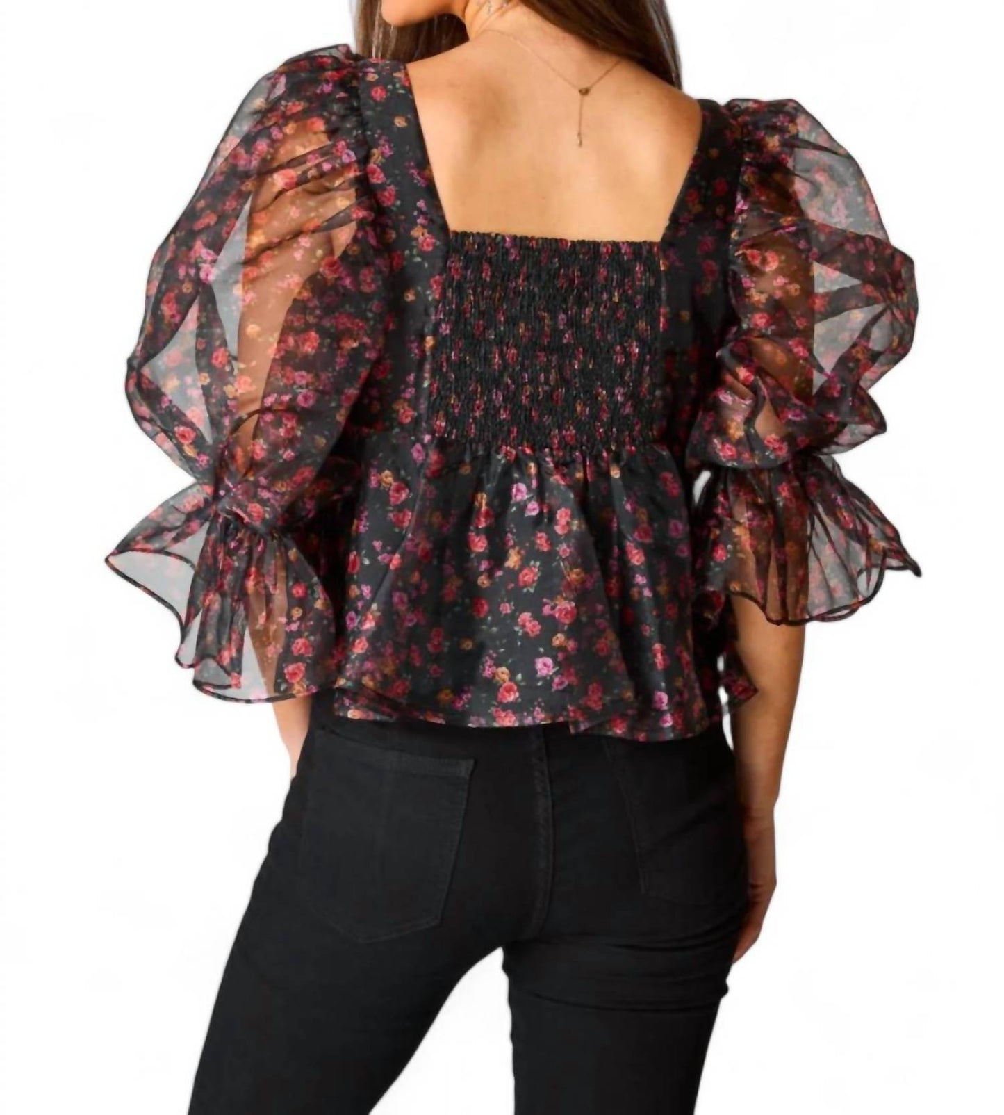 Buddylove - Pammie Puff Sleeve Peplum Top