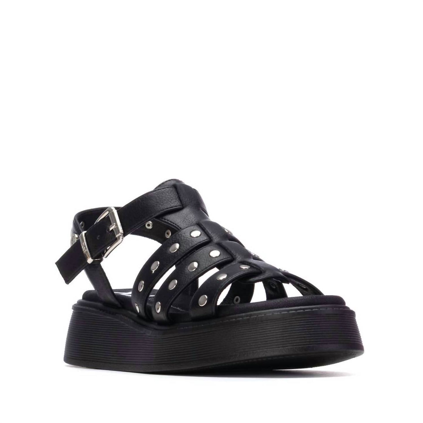 Xti - Women's Flat Studded Strap Sandals