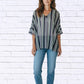 Calypso - Striped Chiffon Kaftan Top