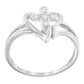 10K White Gold Diamond-Accented Cross & Open Heart Promise Fashion Ring (H-I Color, I1-I2 Clarity) - Size 7